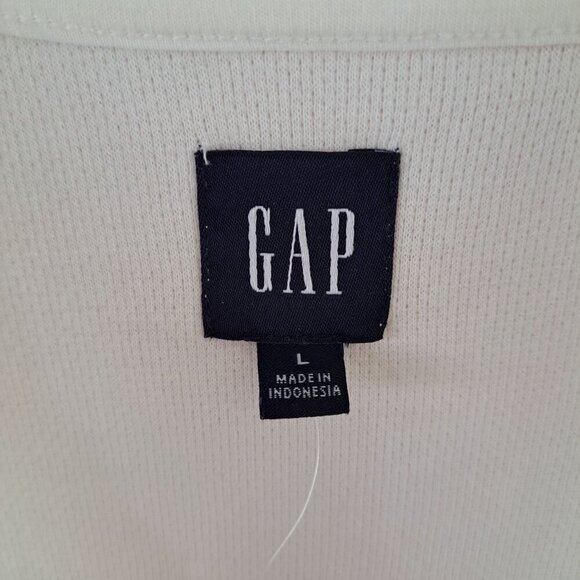 New Gap Women's Large White V-neck Polo Dress Athleisure Golf 100% Cotton - Picture 2 of 6